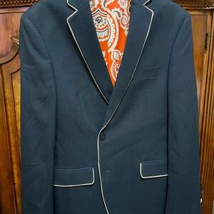 TALLIA Navy Blazer with White Piping